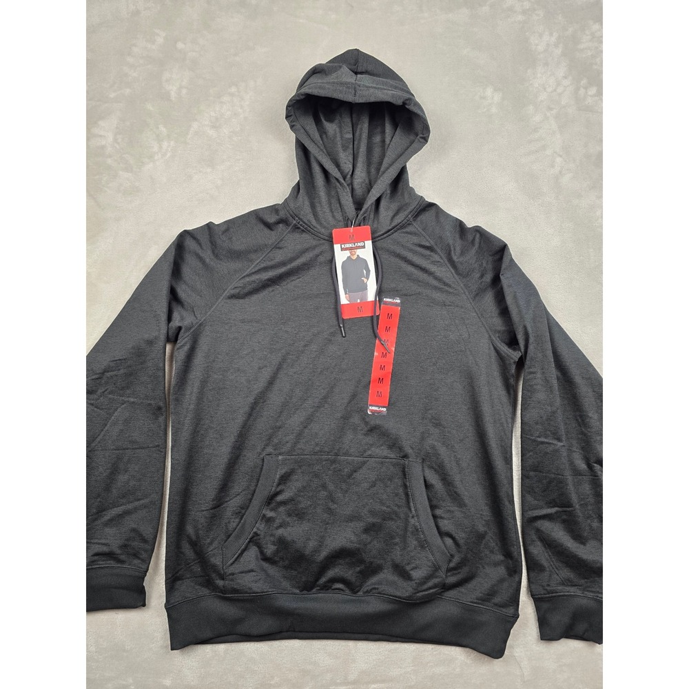 Kirkland Signature Pullover Hoodie Mens Medium Black Moisture Wicking UPF 50+